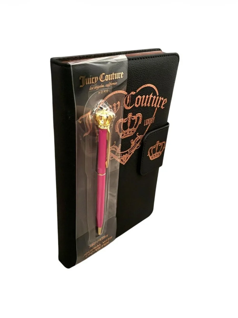 Juicy Couture Black & Metallic Rose Gold Journal Set | NEW